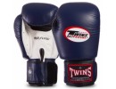 Перчатки боксерские кожаные на липучке TWINS BGVLA2-WHNVBK